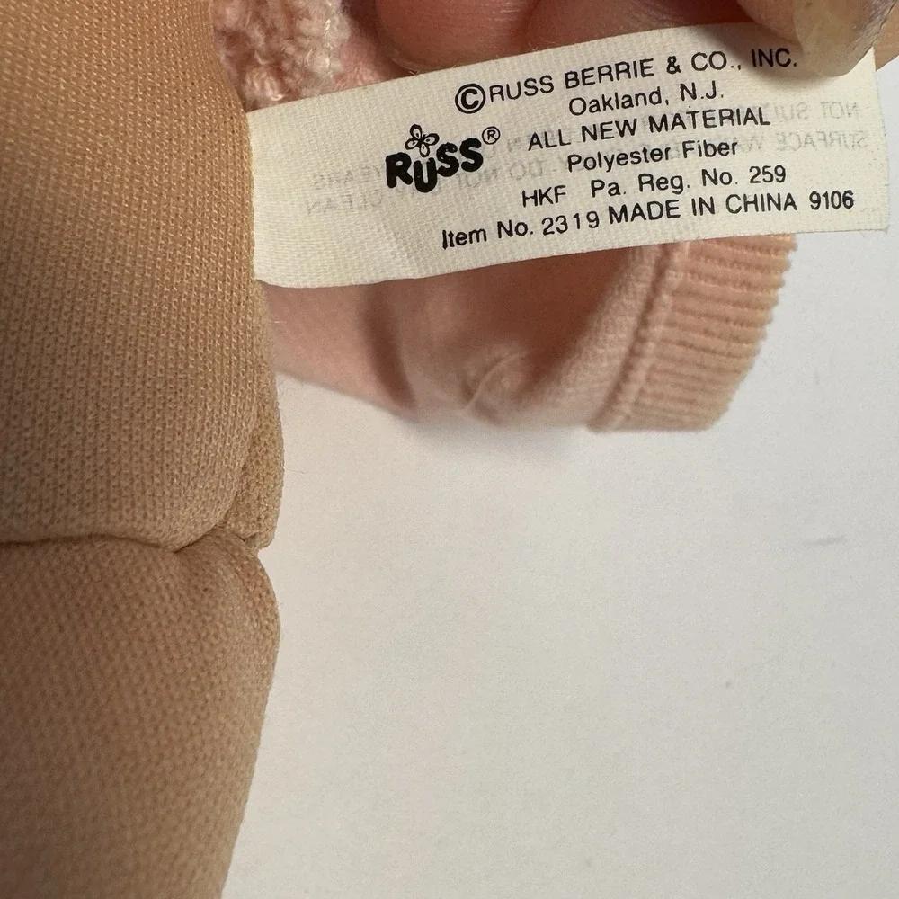 Vtg Russ Berrie Baby Girl Troll Pink Hair Blue Eyes Dress‎ Plush Doll Toy 12